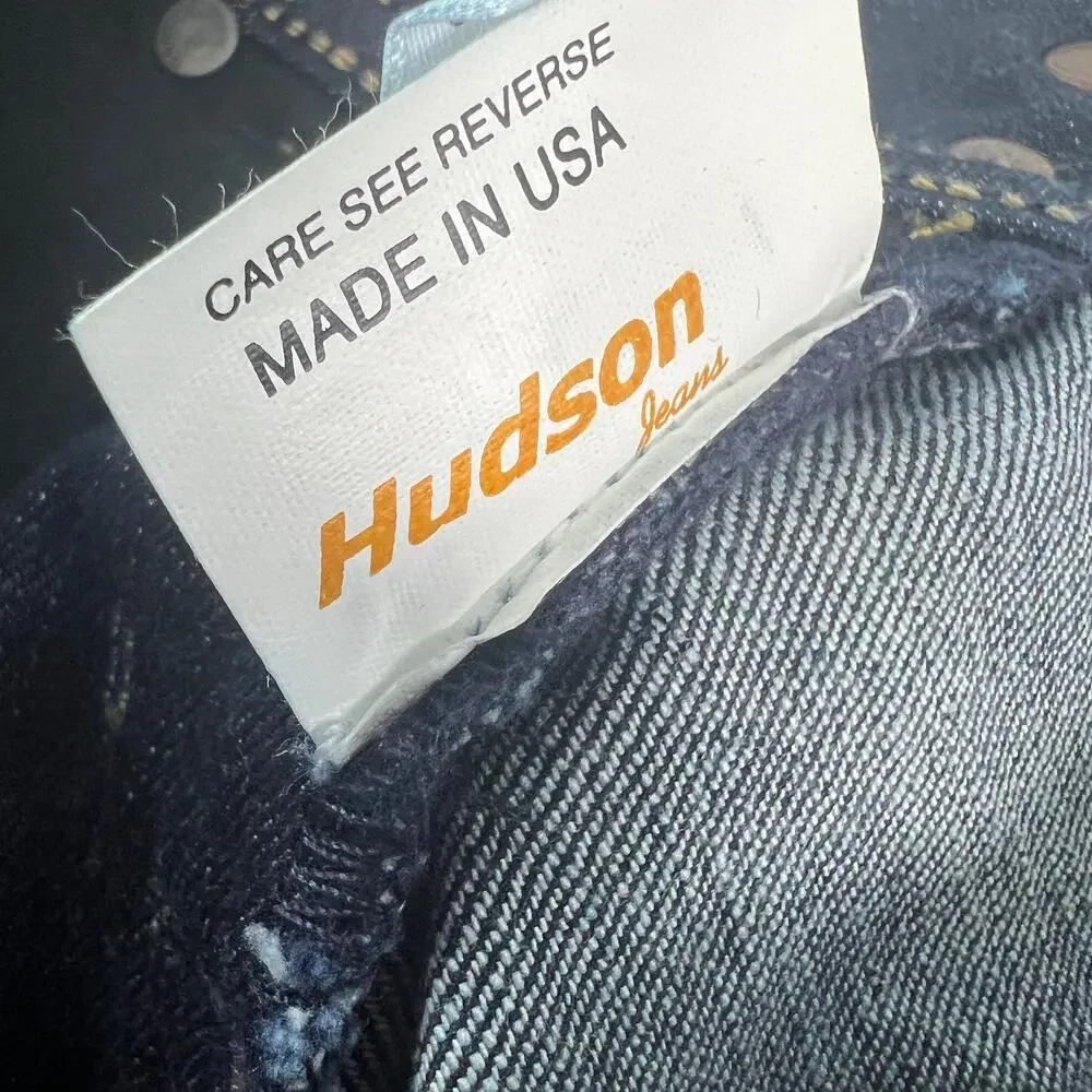 HUDSON Dark Wash  Denim Blue Made in USA Jeans Cotton Spandex Stretch 107906  29